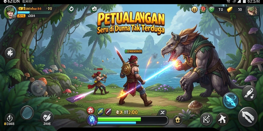 Tangkapan layar gameplay 62IDN yang menunjukkan petualangan seru di dunia luas.
