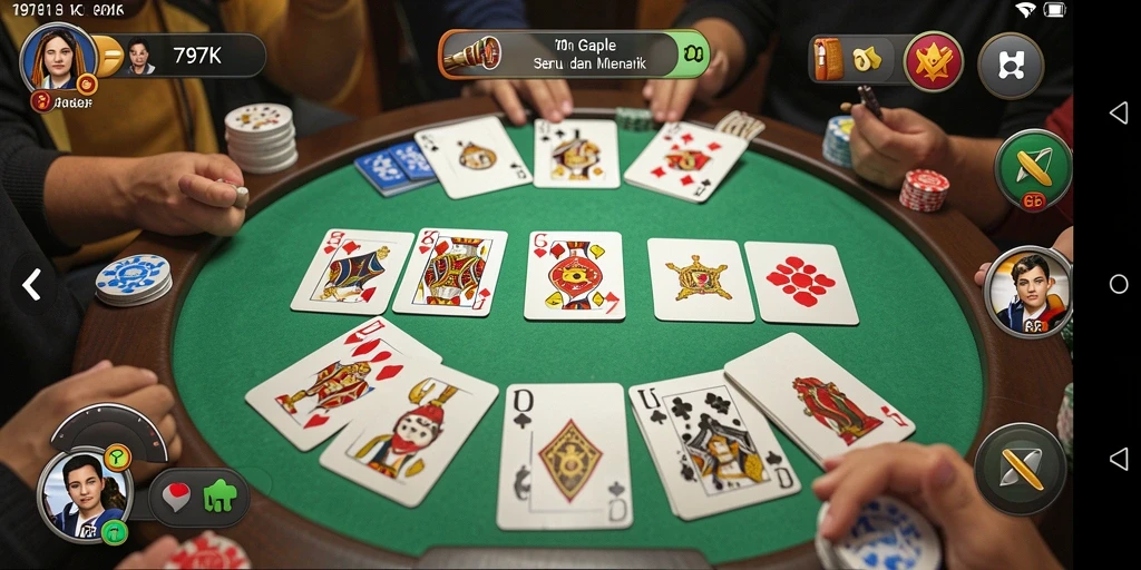 Screenshot gameplay Gaple yang seru dan interaktif.