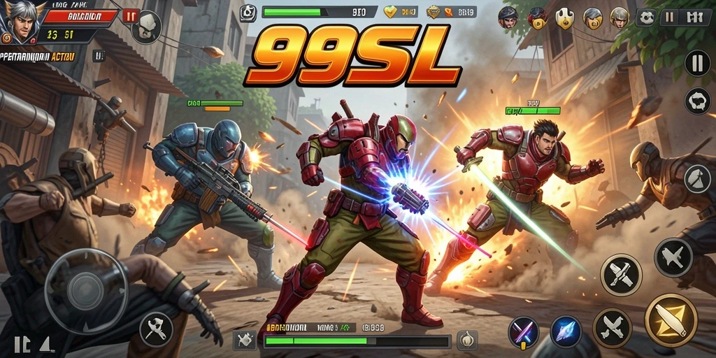 Screenshot gameplay 99SL menampilkan aksi pertempuran yang intens dan menarik.