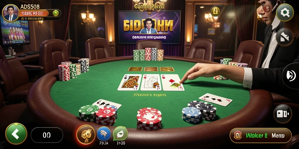 Tampilan gameplay Poker yang mendebarkan di ADS508.