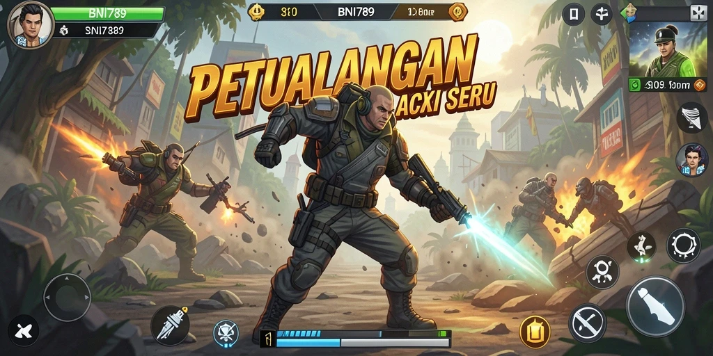Screenshot gameplay BNI789 menampilkan aksi seru yang mendebarkan.