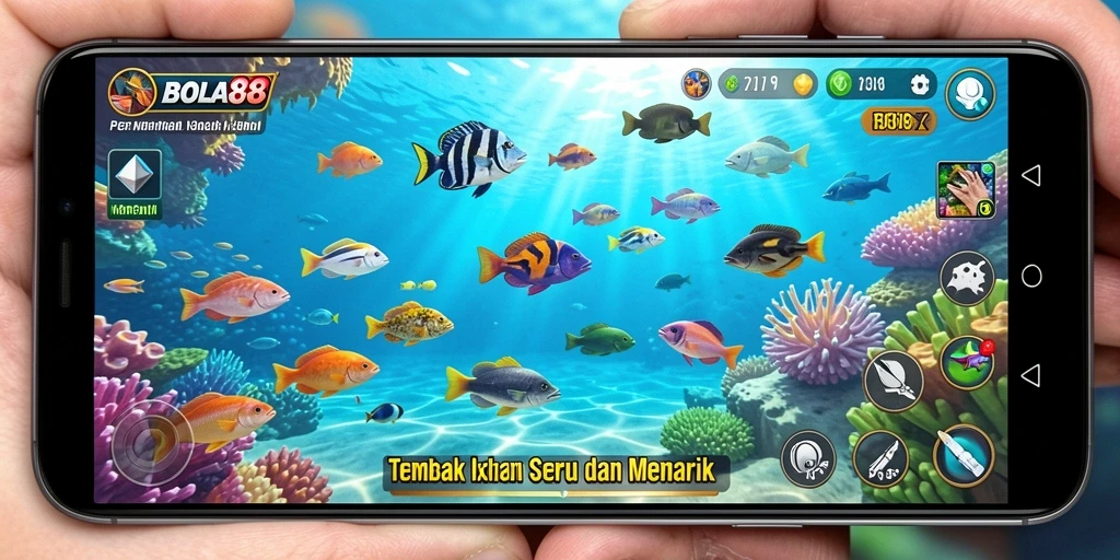 Tampilan gameplay Tembak Ikan yang seru dan penuh warna