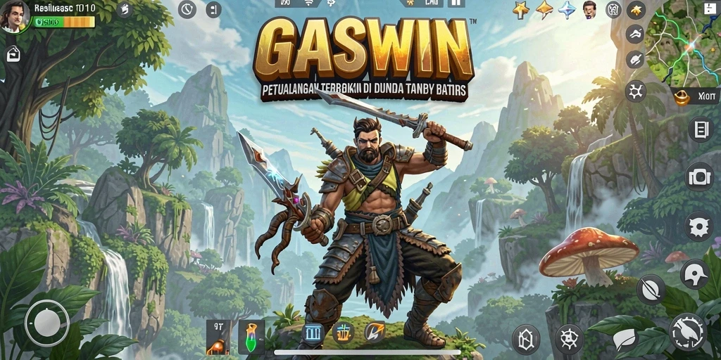 Tampilan gameplay <strong>GASWIN</strong> yang epik dalam dunia terbuka.