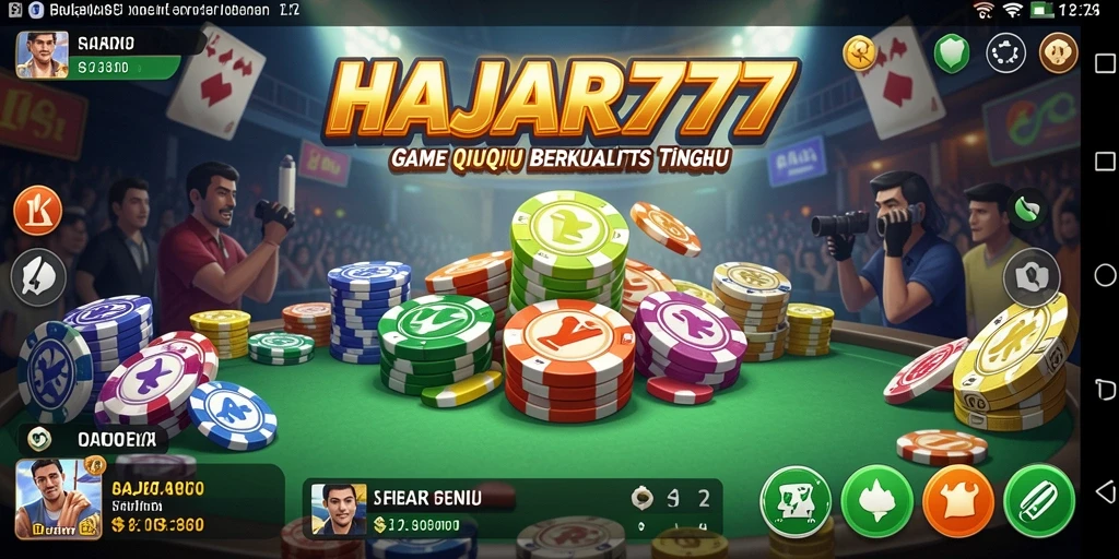 Tampilan gameplay seru dalam HAJAR777 dengan aksi QiuQiu yang intens.