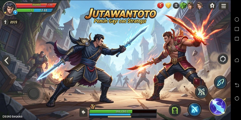 Tampilan aksi pertarungan seru dalam JUTAWANTOTO.