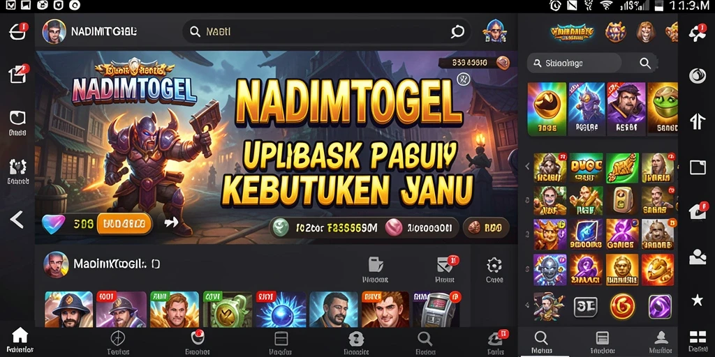 Screenshot utama NADIMTOGEL menampilkan antarmuka aplikasi yang ramah pengguna.