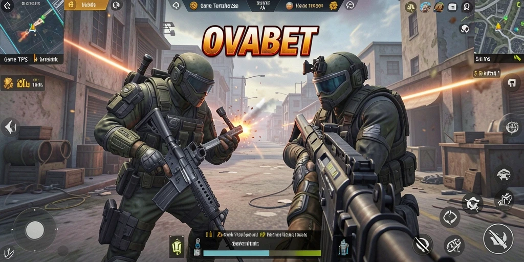 Screenshot aktifitas gameplay seru dalam OVABET yang menampilkan aksi TPS.