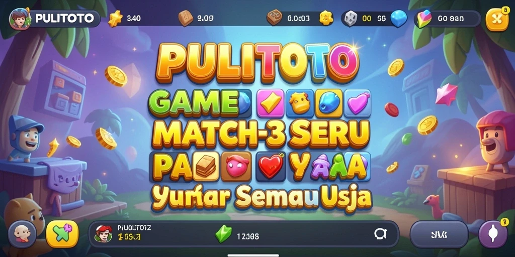 Screenshot gameplay PULITOTO, menampilkan keseruan game Match-3.