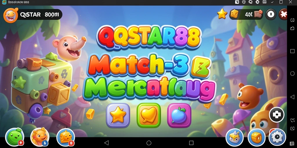Tampilan gameplay seru di QQSTAR88 dengan tantangan Match-3.
