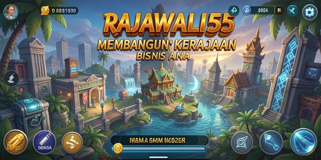 Tampilan gameplay RAJAWALI55 yang menampilkan strategi manajemen bisnis yang menarik.