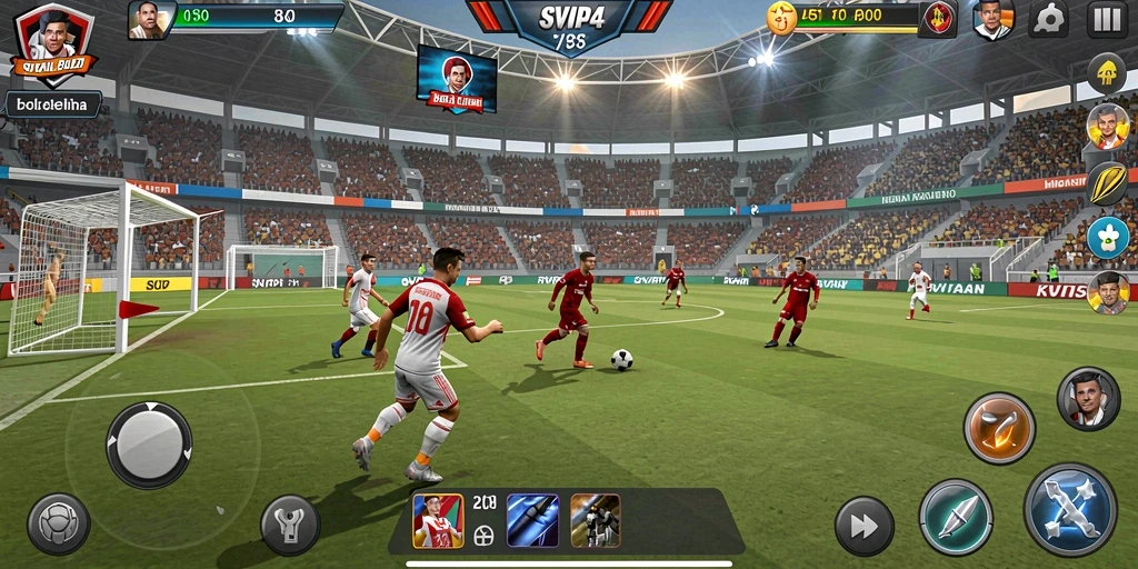 Tangkapan layar permainan <strong>SVIP4</strong> dengan aksi salah satu pertandingan sepak bola.
