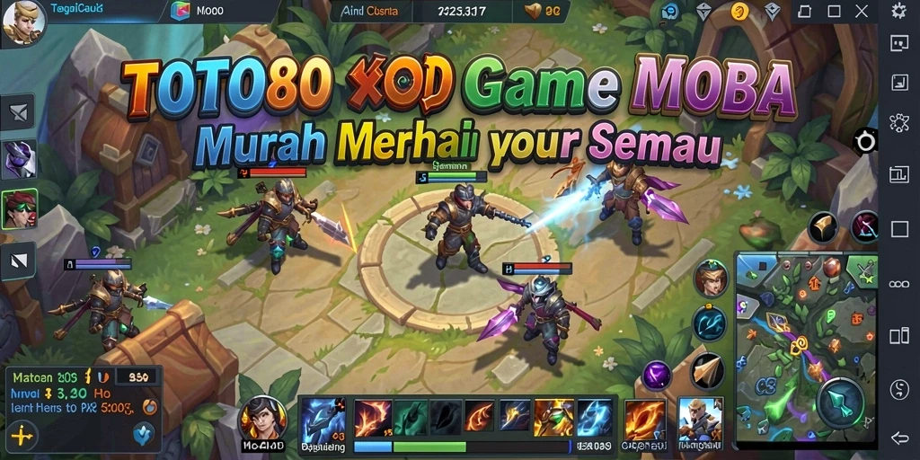 Screenshot gameplay TOTO80 yang menunjukkan aksi seru di arena MOBA.