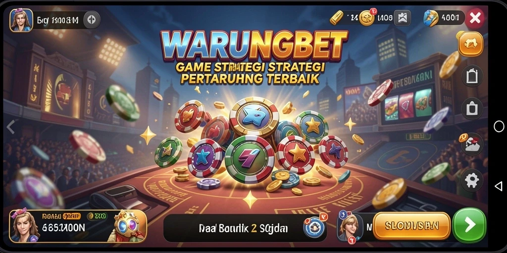 Tampilan gameplay menegangkan dan strategi dalam WARUNGBET.
